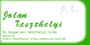 jolan keszthelyi business card